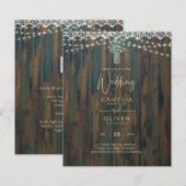 Rustic Lace Gypsophila Lights Mason Jar Wedding (Voorkant / Achterkant)