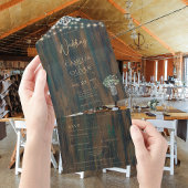 Rustic Lace Gypsophila Lights Mason Jar Wedding All In One Uitnodiging