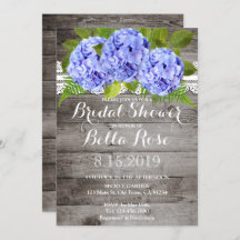 Rustic Lace Hydrangeas Vrijgezellenfeest Invite