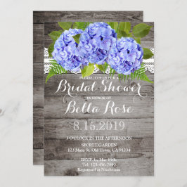 Rustic Lace Hydrangeas Vrijgezellenfeest Invite Kaart
