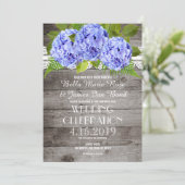 Rustic Lace Hydrangeas Wedding Kaart (Staand voorkant)