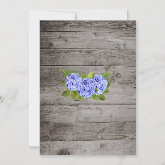 Rustic Lace Hydrangeas Wedding Kaart (Achterkant)