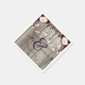 Rustic Lace Jar Wood & String Lights Wedding Servet (Hoek)