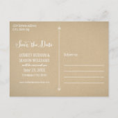 Rustic Lace Kraft Foto Save the Date Aankondigingskaart (Achterkant)