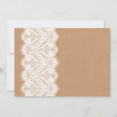 Rustic Lace & Kraft Vrijgezellenfeest Party Invite Kaart (Achterkant)