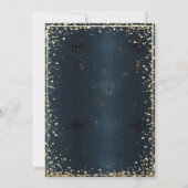 Rustic Lace, Lights, Diamonds, Blauw Quinceañera Kaart (Achterkant)