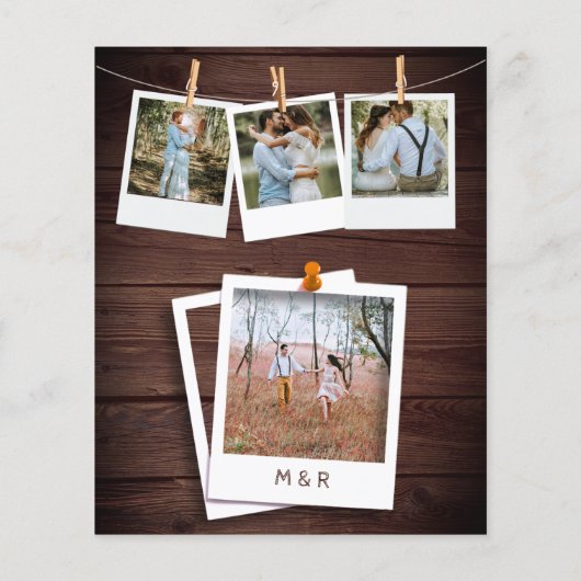 Rustic Lace Lights Fotobudget Weddenschap (Achterkant)