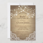 Rustic Lace, Mason Jar, String Lights Kaart (Voorkant)