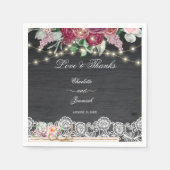 Rustic Lace Mason Jar String Lights Wedding Servet (Voorkant)