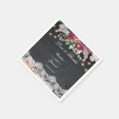 Rustic Lace Mason Jar String Lights Wedding Servet (Hoek)