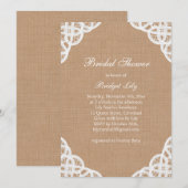 Rustic Lace & Medium Burlap Vrijgezellenfeest uitn Kaart (Voorkant / Achterkant)