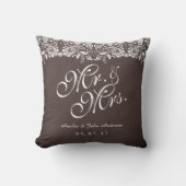 Rustic Lace Mr. en Mrs. Wedding Pillow Kussen (Voorkant)