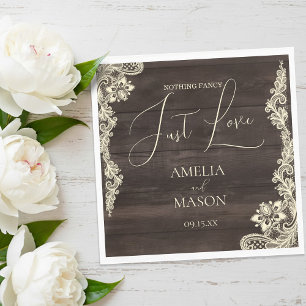 Rustic Lace Niets Ingewikkelds Alleen Liefde Bruil Servet