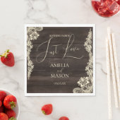 Rustic Lace Nothing Fancy Just Love Wedding Paper Servet (Insitu)