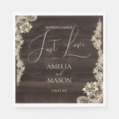 Rustic Lace Nothing Fancy Just Love Wedding Paper Servet (Voorkant)