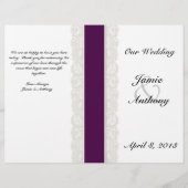 Rustic Lace & Plum Ribbon Wedding Programme (Voorkant)