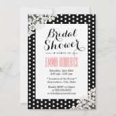 Rustic Lace & Polka Dots Elegant Vrijgezellenfeest Kaart (Voorkant)