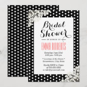 Rustic Lace & Polka Dots Elegant Vrijgezellenfeest Kaart (Voorkant / Achterkant)