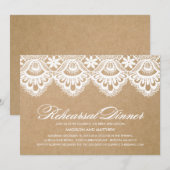 RUSTIC LACE | REHEARSAL DINER INVITATION KAART (Voorkant / Achterkant)