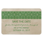 Rustic Lace Save the Date Magnet, Green Magneet (Horizontaal)
