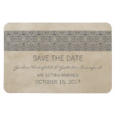 Rustic Lace Save the Date Magnet, Grey Magneet (Horizontaal)