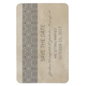 Rustic Lace Save the Date Magnet, Grey Magneet (Verticaal)