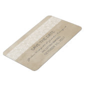Rustic Lace Save the Date Magnet, Ivory Magneet (Linkerzijde)