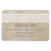 Rustic Lace Save the Date Magnet, Ivory Magneet (Horizontaal)