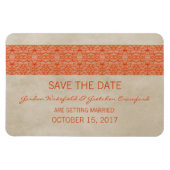 Rustic Lace Save the Date Magnet, Oranje Magneet (Horizontaal)