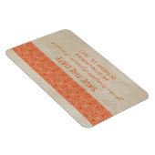 Rustic Lace Save the Date Magnet, Oranje Magneet (Rechterzijde)