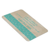 Rustic Lace sparen de Blauwgroen Datum Magnet Magneet (Rechterzijde)