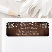 Rustic Lace & String Lights Wedding Address Label (Insitu)