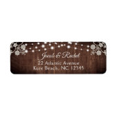 Rustic Lace & String Lights Wedding Address Label (Voorkant)