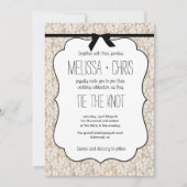 Rustic Lace Stropdas The Knot Wedding Invitation Kaart (Voorkant)