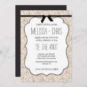 Rustic Lace Stropdas The Knot Wedding Invitation Kaart (Voorkant / Achterkant)