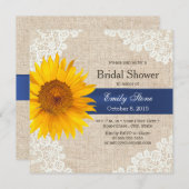 Rustic Lace Sunflower & Burlap Vrijgezellenfeest Kaart (Voorkant / Achterkant)