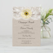 Rustic Lace Sunflower Vrijgezellenfeest Brunch Inv Kaart (Staand voorkant)