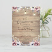 Rustic Lace, Tiara, Lights, Rozen uit hout Quincea Kaart (Staand voorkant)