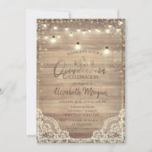 Rustic Lace, Tiara, Lights, Wood Diamonds Quinceañ Kaart (Voorkant)