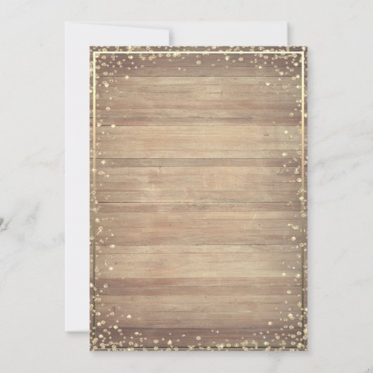 Rustic Lace, Tiara, Lights, Wood Diamonds Quinceañ Kaart (Achterkant)