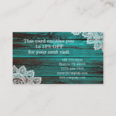 rustic lace turquoise blue barn wood discount kortingskaartje (Achterkant)