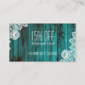 rustic lace turquoise blue barn wood discount kortingskaartje (Voorkant)