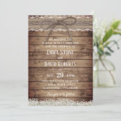 Rustic Lace & Twine Baby's Breath Floral Wedding Kaart (Staand voorkant)
