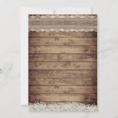 Rustic Lace & Twine Baby's Breath Floral Wedding Kaart (Achterkant)