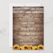 Rustic Lace & Twine Country Sunflower Weduwen Kaart (Voorkant)