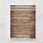 Rustic Lace & Twine Country Sunflower Weduwen Kaart (Achterkant)