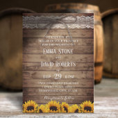 Rustic Lace & Twine Country Sunflower Weduwen Kaart
