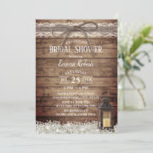 Rustic Lace & Twine  Lantern Vrijgezellenfeest Kaart (Staand voorkant)