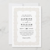 Rustic Lace Vintage Elegante QR Code Trouwdag Kaart (Voorkant)