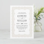 Rustic Lace Vintage Elegante QR Code Trouwdag Kaart (Staand voorkant)